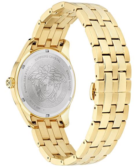 Versace Men's Swiss Greca Time GMT Gold Ion Plated Stainless 